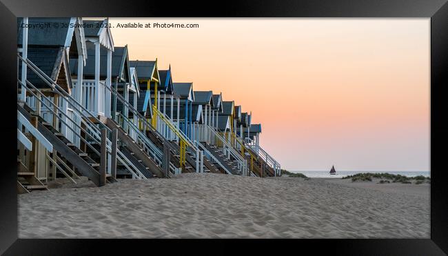 Wells Beach Huts (9) Framed Print by Jo Sowden