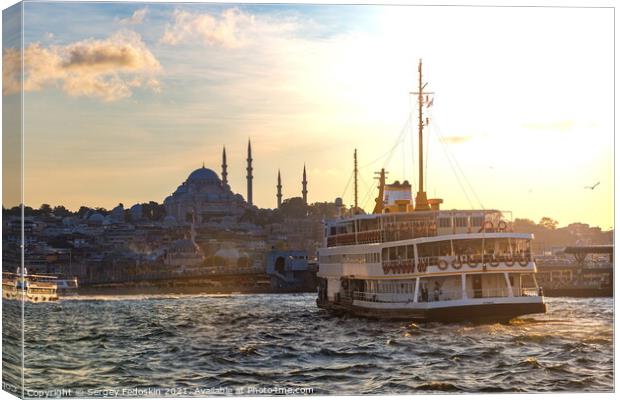 Ferryboat in Istanbul. Canvas Print by Sergey Fedoskin