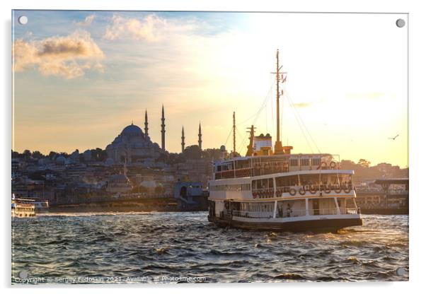 Ferryboat in Istanbul. Acrylic by Sergey Fedoskin