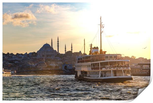 Ferryboat in Istanbul. Print by Sergey Fedoskin