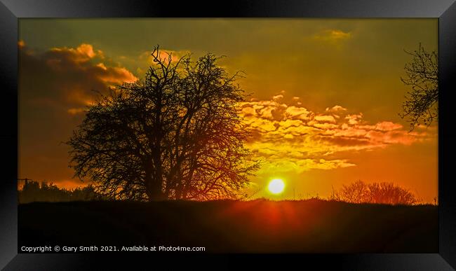 Sunset at Frustyweed  Framed Print by GJS Photography Artist