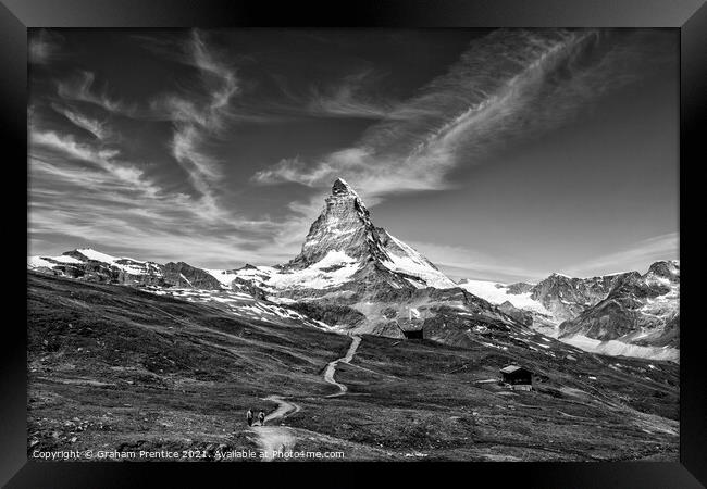 Magnificent Matterhorn in Monochrome Framed Print by Graham Prentice