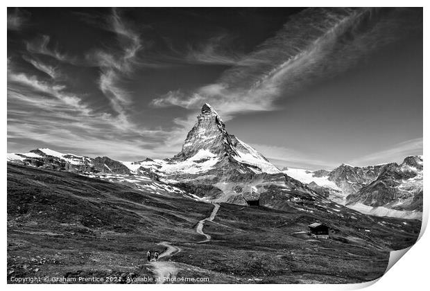 Magnificent Matterhorn in Monochrome Print by Graham Prentice