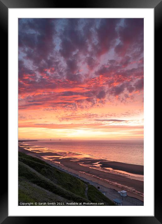 Saltburn-by-the-Sea Sunset Framed Mounted Print by Sarah Smith