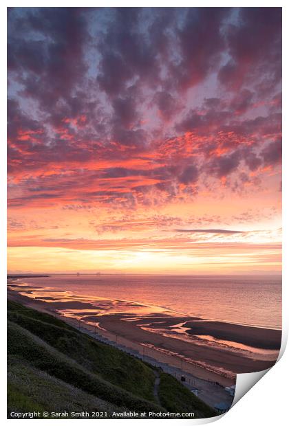 Saltburn-by-the-Sea Sunset Print by Sarah Smith