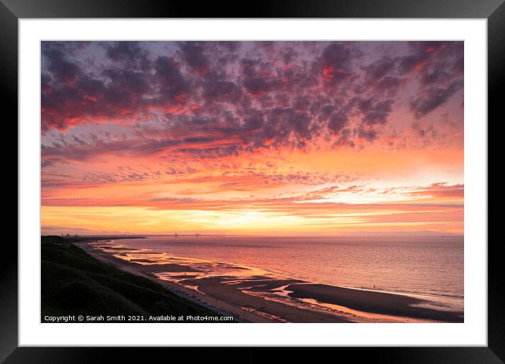 Dramatic Sunset Sky at Saltburn-by-the-Sea Framed Mounted Print by Sarah Smith