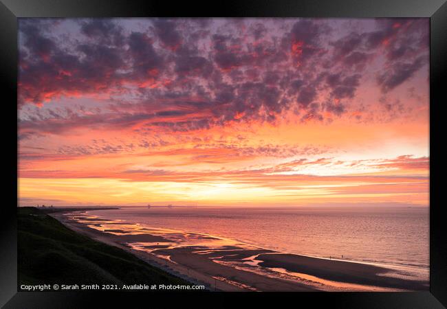 Dramatic Sunset Sky at Saltburn-by-the-Sea Framed Print by Sarah Smith