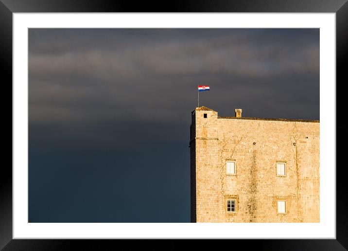 St John’s Fortress lit up Framed Mounted Print by Jason Wells