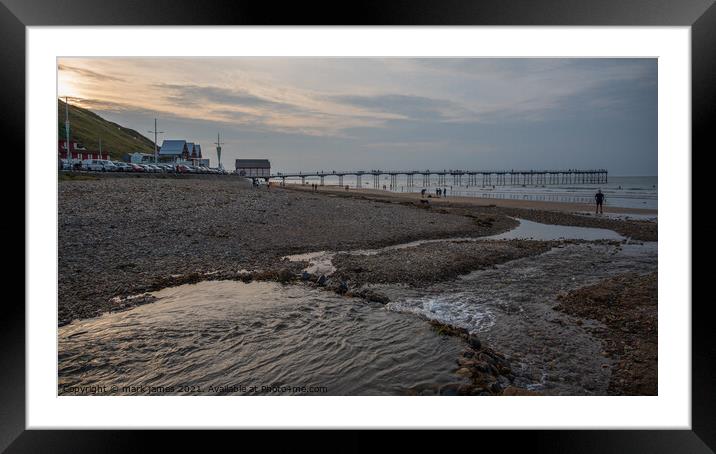 Sunset over Saltburn-by-the-Sea Pier  Framed Mounted Print by mark james
