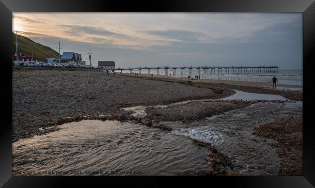 Sunset over Saltburn-by-the-Sea Pier  Framed Print by mark james