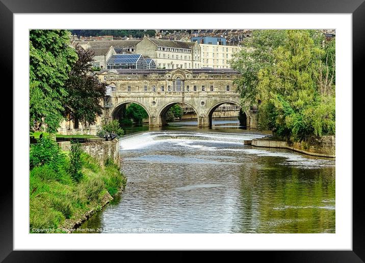 Georgian Architecture Reflected on River Avon Framed Mounted Print by Roger Mechan