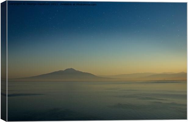 Sunset Over Vesuvius Canvas Print by George Davidson