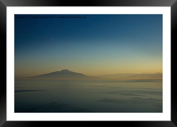 Sunset Over Vesuvius Framed Mounted Print by George Davidson