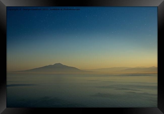 Sunset Over Vesuvius Framed Print by George Davidson