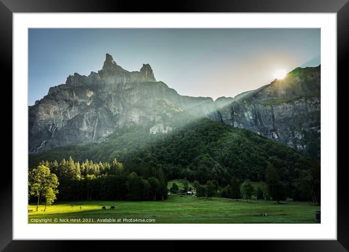 Mountain Sunrise Framed Mounted Print by Nick Hirst