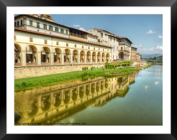 River Arno Florence Framed Mounted Print by Colin Metcalf
