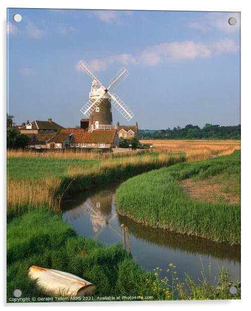 Windmill, Cley next the Sea, Norfolk, England, UK Acrylic by Geraint Tellem ARPS