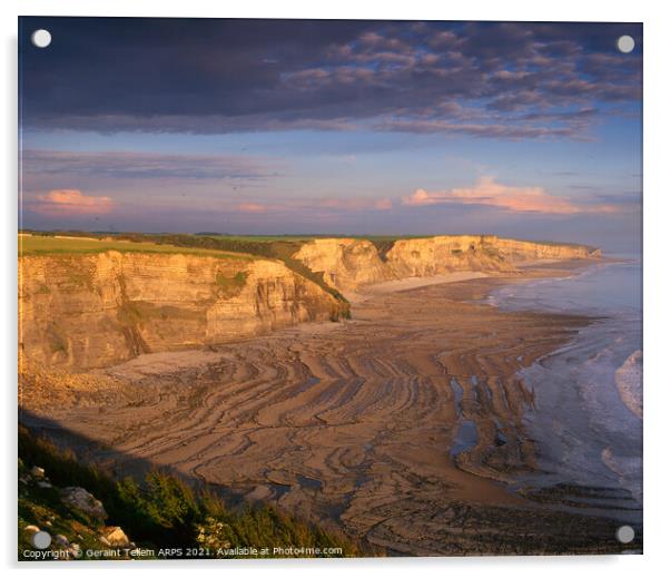Looking towards Nash Point, South Wales, UK Acrylic by Geraint Tellem ARPS