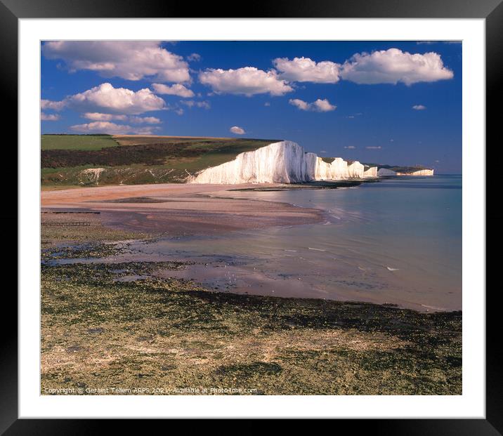 Seven Sisters from Cuckmere Haven, East Sussex, England, UK Framed Mounted Print by Geraint Tellem ARPS