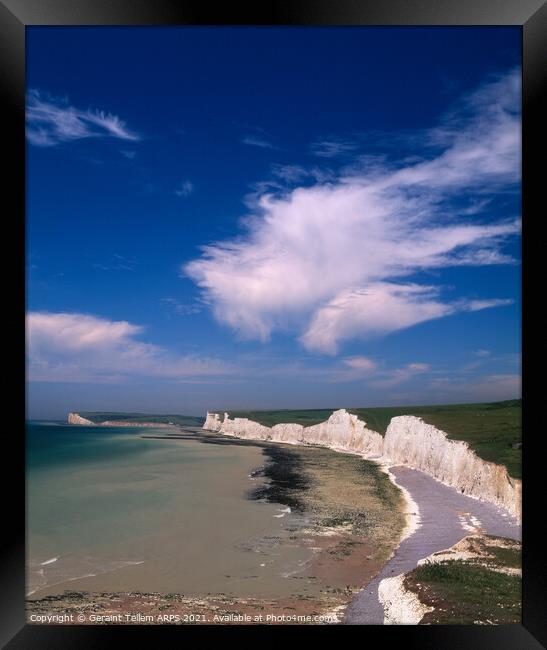 Seven Sisters from Birling Gap, East Sussex, England, UK Framed Print by Geraint Tellem ARPS