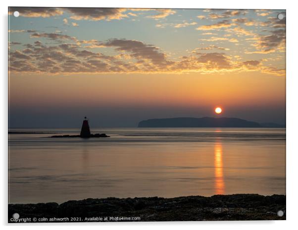 Great Orme Sunrise from Penmon Acrylic by colin ashworth