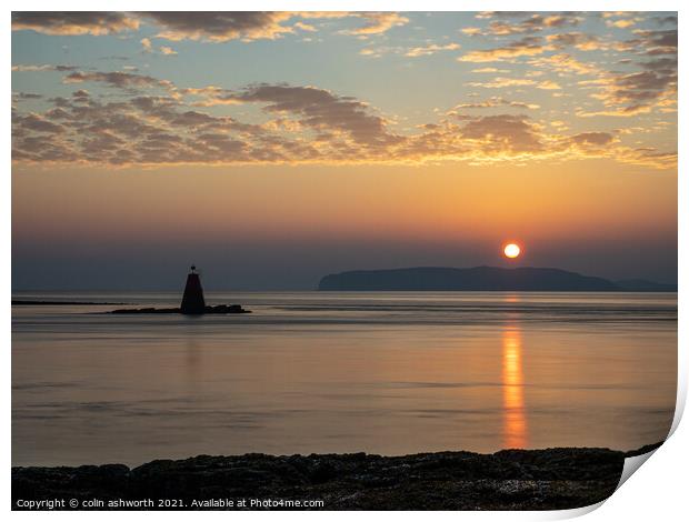 Great Orme Sunrise from Penmon Print by colin ashworth