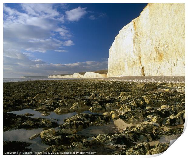 Seven Sisters from Birling Gap, East Sussex, England, UK Print by Geraint Tellem ARPS