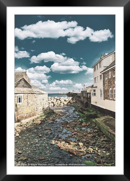 The Serene View of Newlyn Breakwater Framed Mounted Print by Roger Mechan