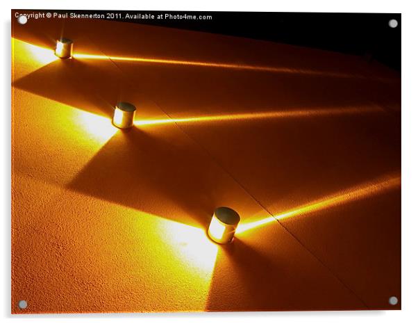 Orange Light Beams Acrylic by Paul Skennerton