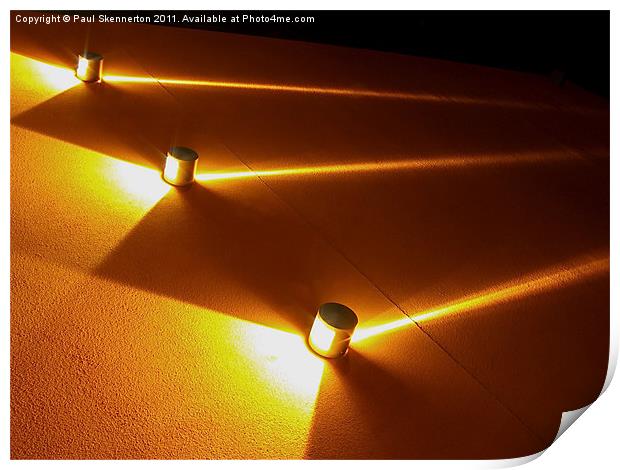 Orange Light Beams Print by Paul Skennerton