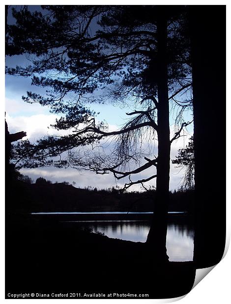 High Dam, Cumbria, nightfall. Print by DEE- Diana Cosford