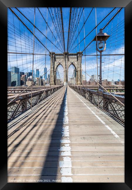 NEW YORK CITY Brooklyn Bridge Framed Print by Melanie Viola