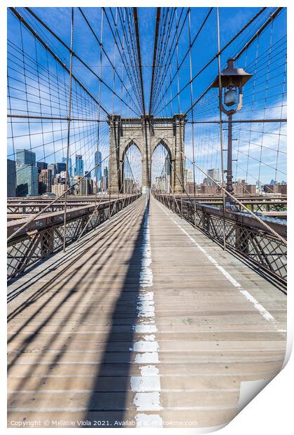 NEW YORK CITY Brooklyn Bridge Print by Melanie Viola