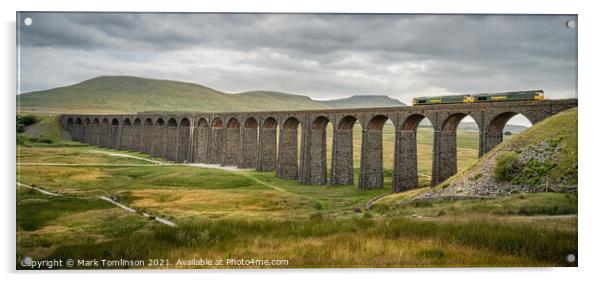 Crossing the Ribblehead Viaduct Acrylic by Mark Tomlinson
