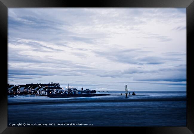 Teignmouth Across The River From Shaldon In Long Exposure Framed Print by Peter Greenway