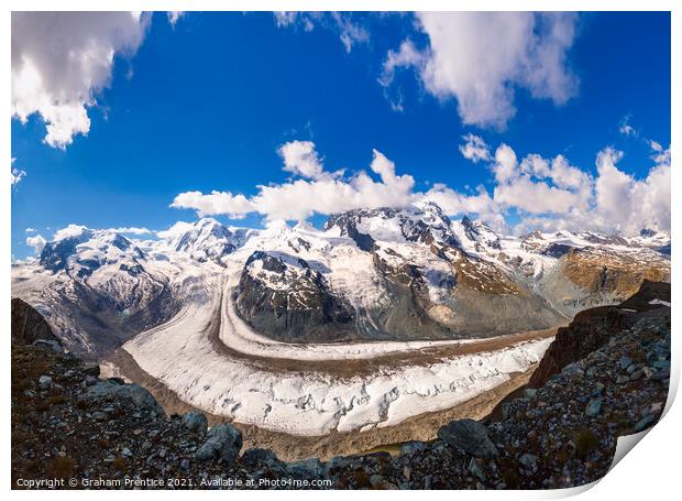Gorner Glacier, Switzerland Print by Graham Prentice