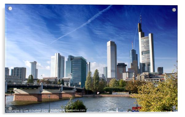 Frankfurt City Germany Acrylic by Les Schofield
