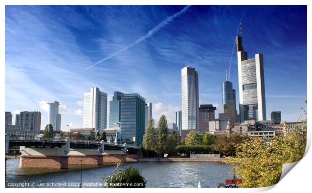Frankfurt City Germany Print by Les Schofield