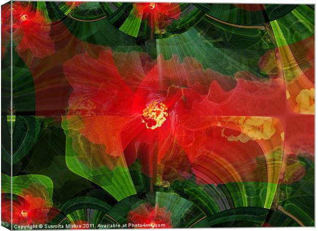 Hibiscus(abstract) Canvas Print by Susmita Mishra