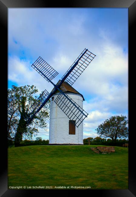 Ashton Windmill Somerset Framed Print by Les Schofield