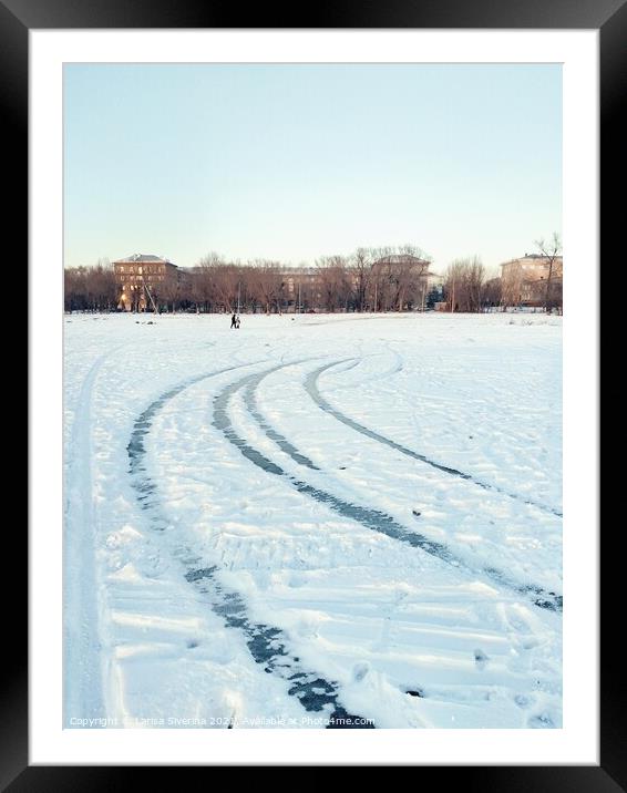 Snow road Framed Mounted Print by Larisa Siverina