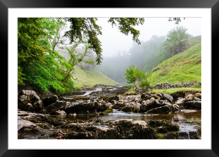 River Twiss in the mist Framed Mounted Print by Jim Day