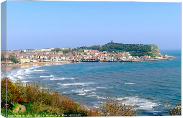 Scarborough bay Yorkshire. Canvas Print by john hill