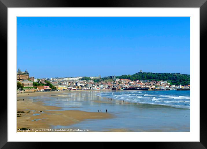 Scarborough at low tide Yorkshire. Framed Mounted Print by john hill