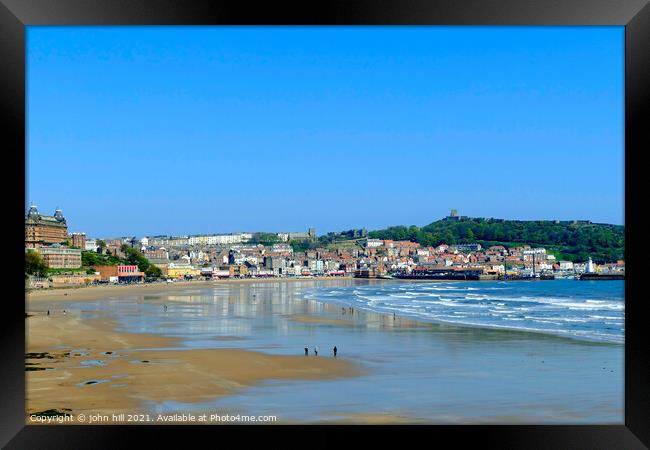 Scarborough at low tide Yorkshire. Framed Print by john hill