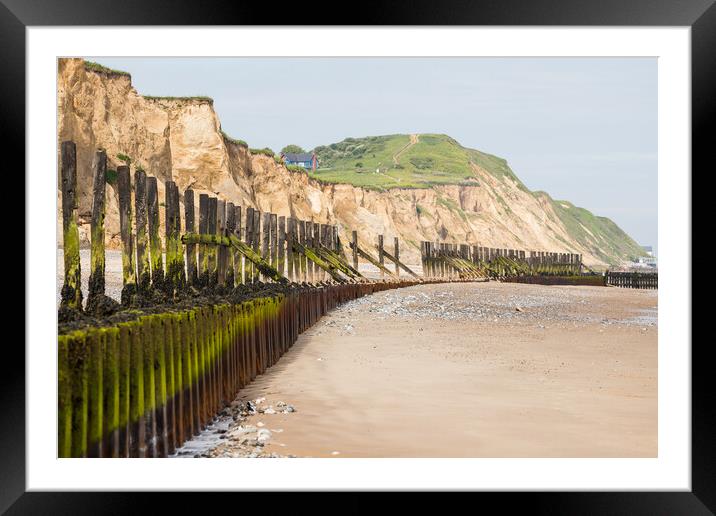 Sea defences protecting West Runton Framed Mounted Print by Jason Wells