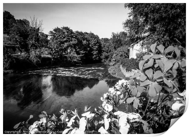 The river Marne in monochrome Print by Ann Biddlecombe