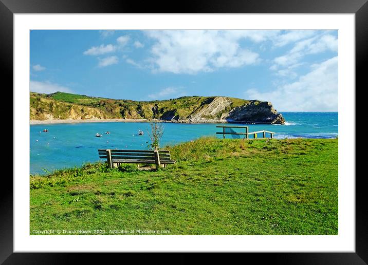 Lulworth cove Dorset Framed Mounted Print by Diana Mower