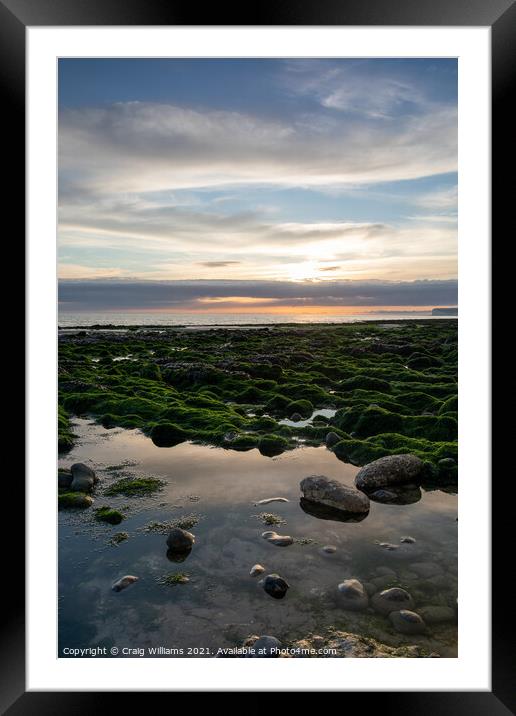 Birling Gap at Sunset II Framed Mounted Print by Craig Williams