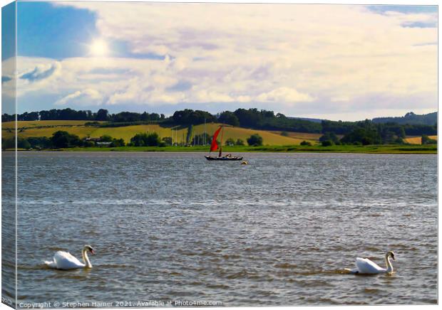  Sailing on the Exe Canvas Print by Stephen Hamer